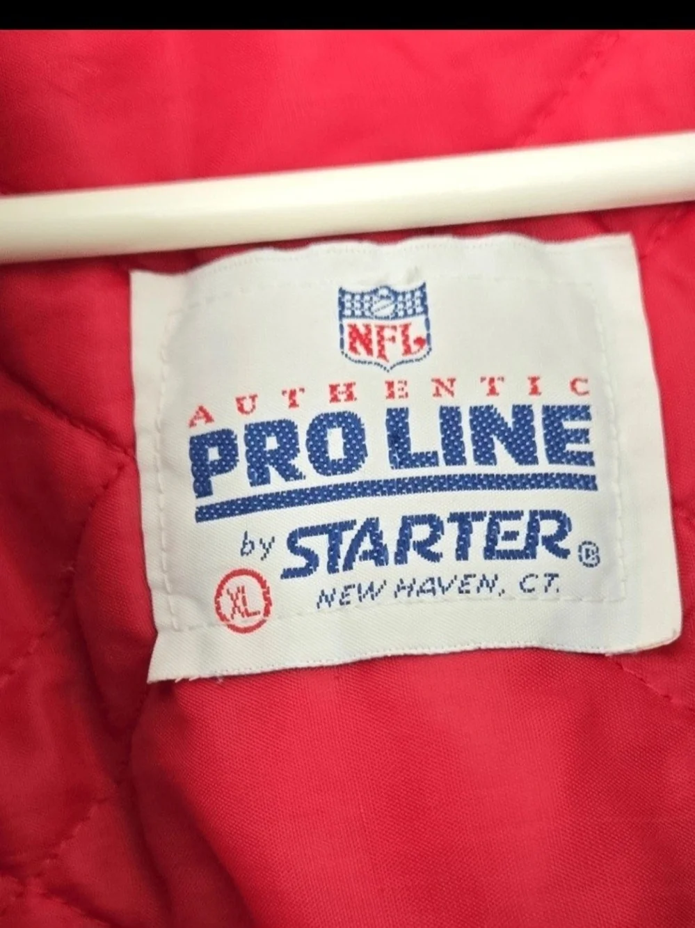 Vintage 80s Starter Pro Line Blue GIANTS Satin Bomber Jacket
